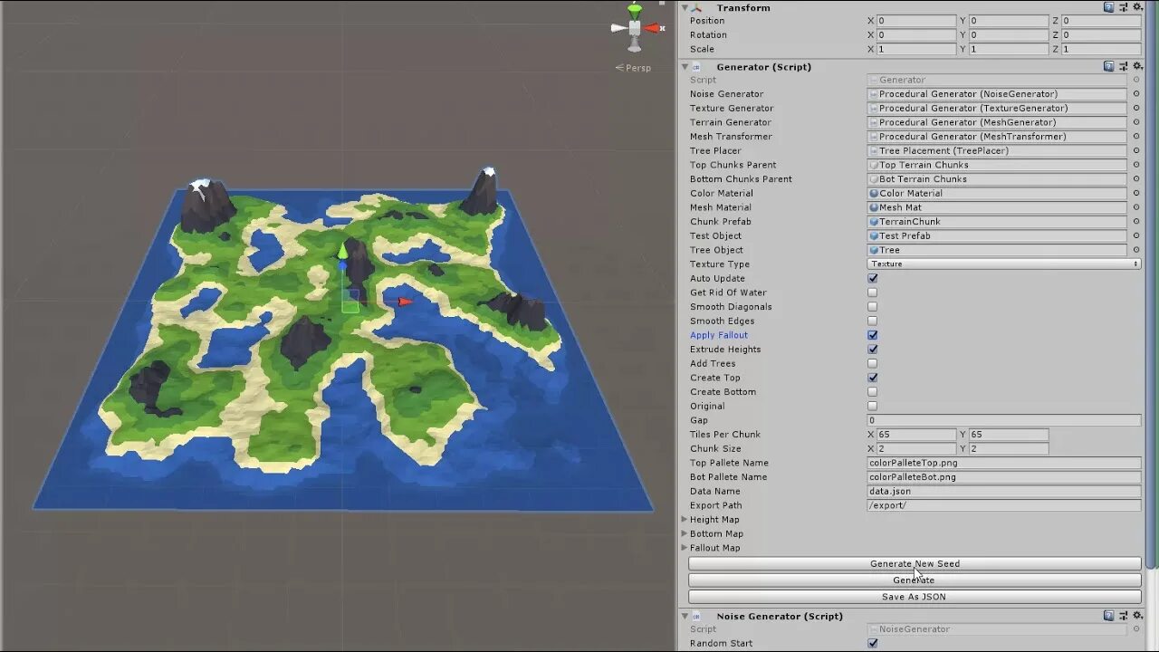 Procedural generator. Рандомный остров. procedural map generator. procedural tree placement generation. project generator.