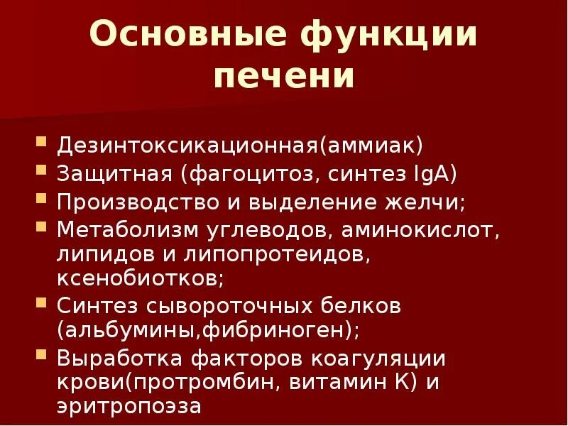 Какие функции у печени