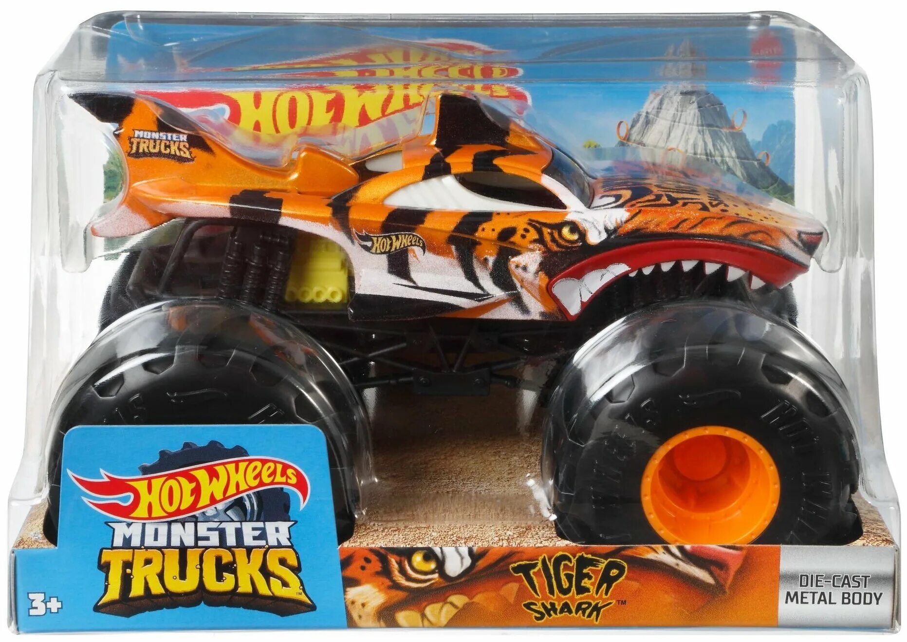 монстр джем тайгер машинка. Hot wheels monster trucks акула.