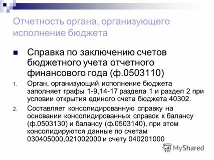 Заключение счетов