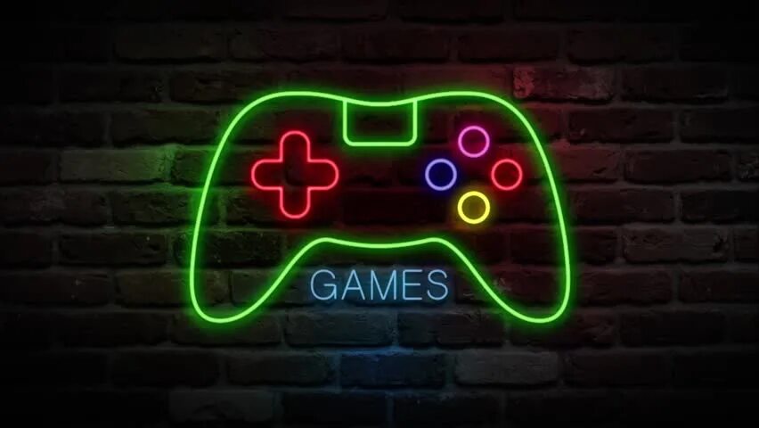 Lets play game 1. Неоновая вывеска джойстик. неон игры. неоновая вывеска game. фото с надписью game.