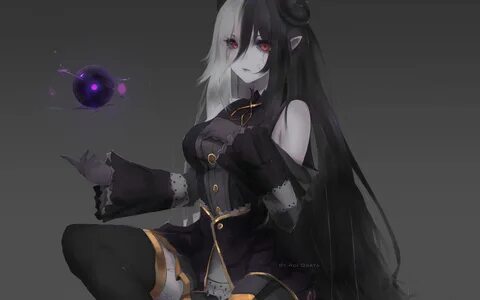 Download “Dark Anime Girl with a Mysterious Allure” Wallpaper