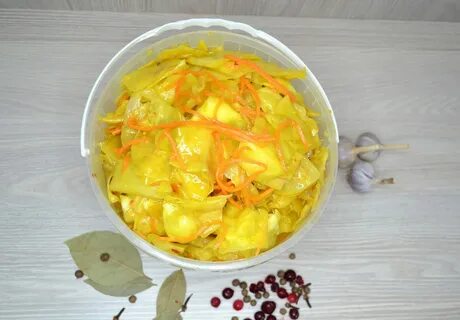 Желтая капуста по корейски