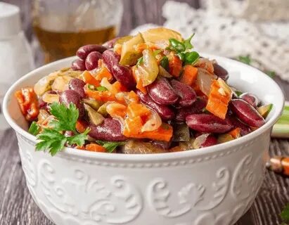 Рецепт из фасоли с огурцами
