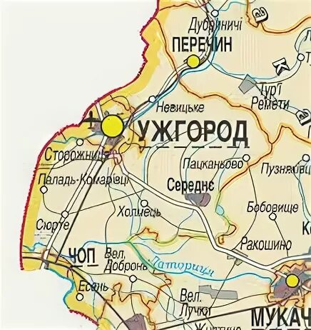 Ужгород на карте