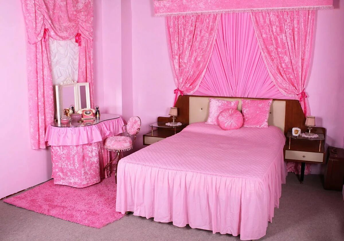 Розовая спальня. Розовая комната. Розовая комната для девочки. Спальня в розовом цвете.