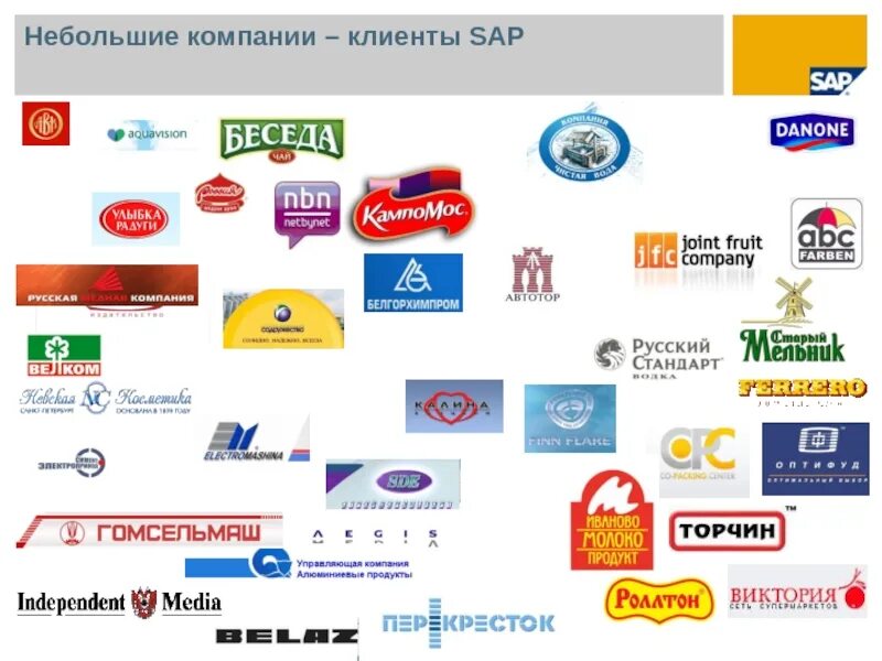 Малые российские компании. Клиенты SAP. Клиенты SAP В России. Маленькие компании России. Небольшие компании России.