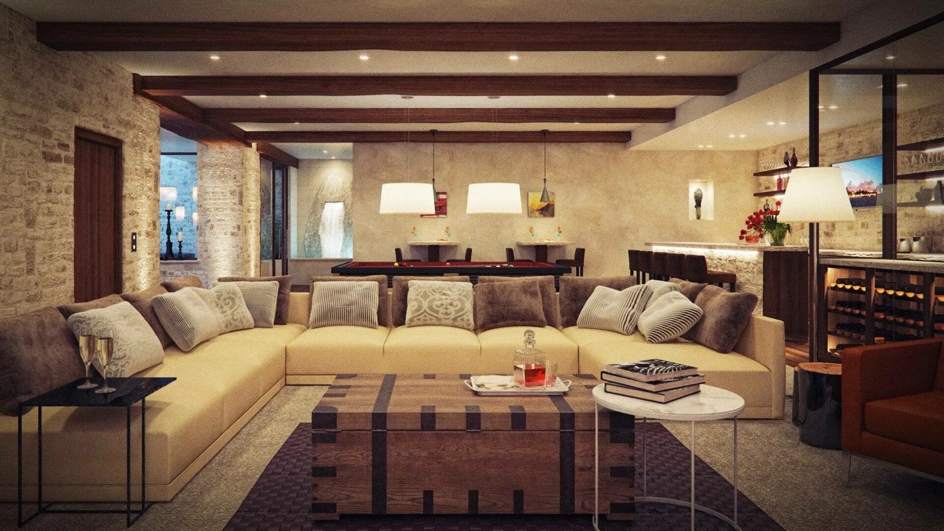 Дизайн интерьера. Гостиная в стиле лаунж. Уютный интерьер квартиры. Стиль лаунж в интерьере квартиры.