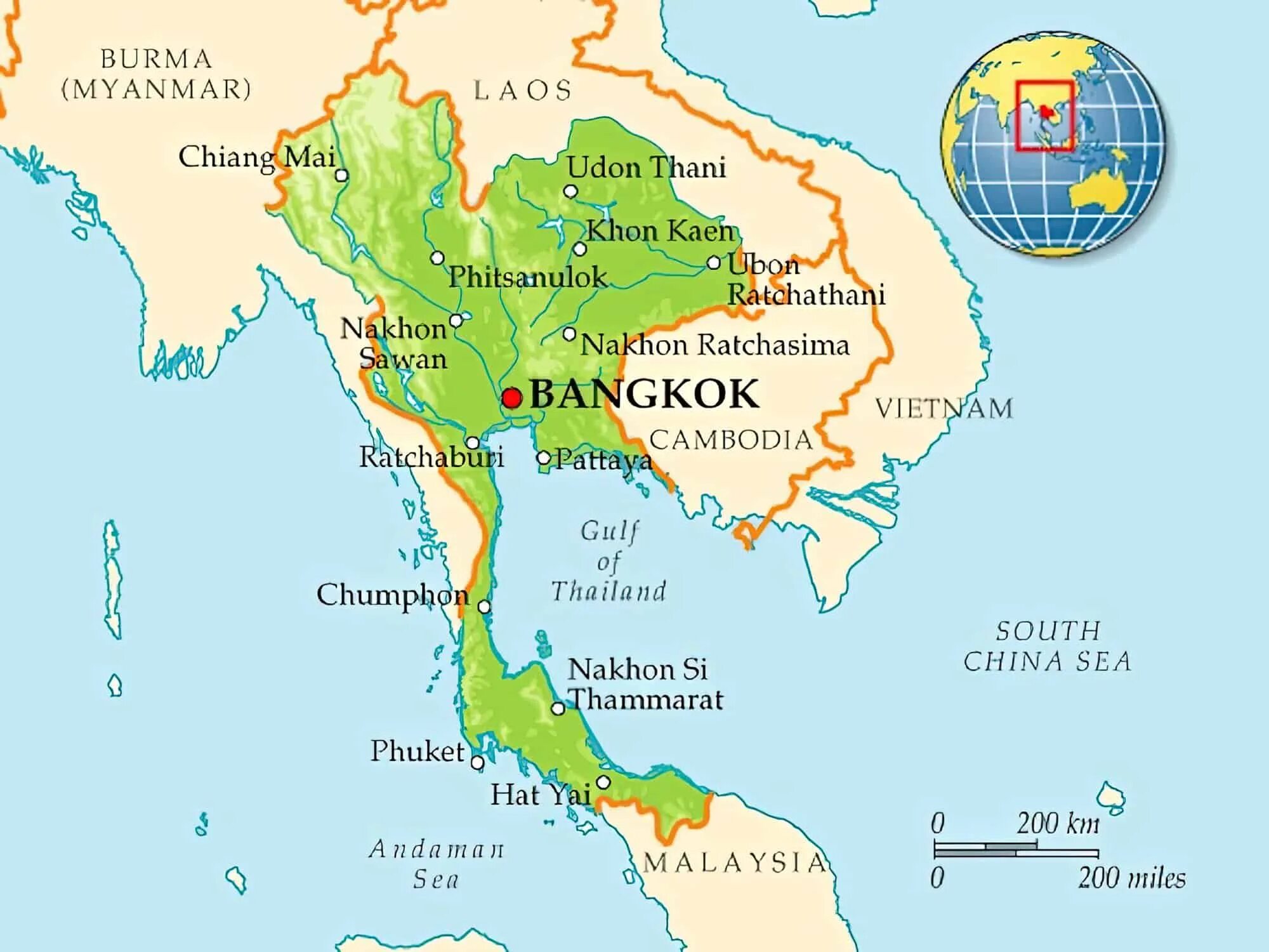 Бангкок на карте Тайланда. Столица Тайланда на карте. Карта городов таиланда