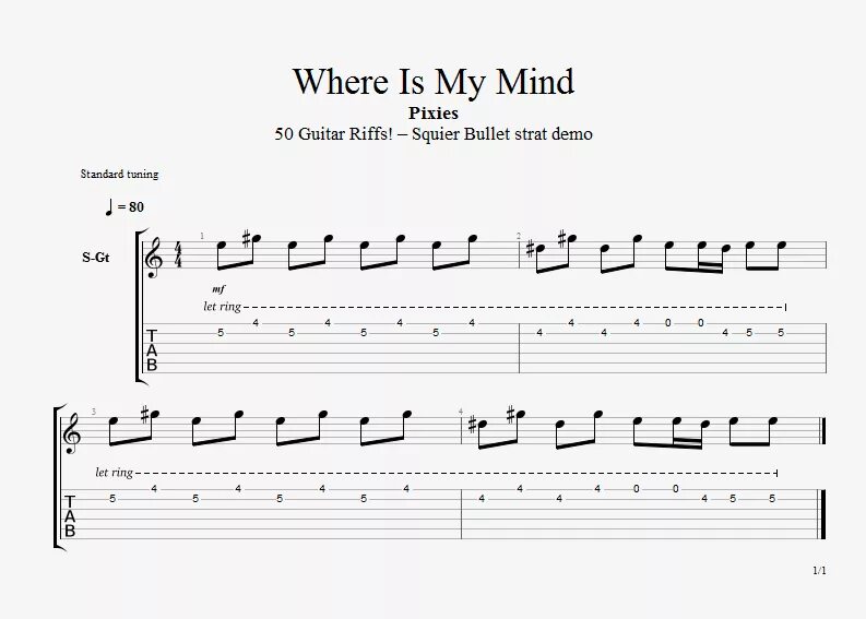 Соло where is my Mind табы. Where is my Mind табы на гитару. Where is my Mind на укулеле. Wheres my Mind на гитаре табы.