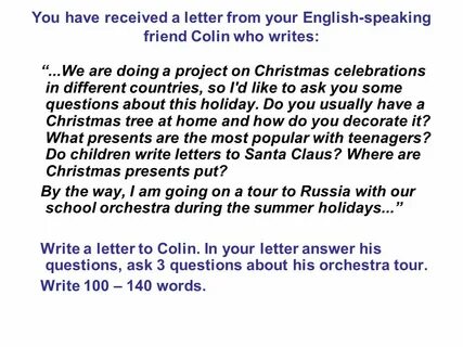 Writing an email about your holiday