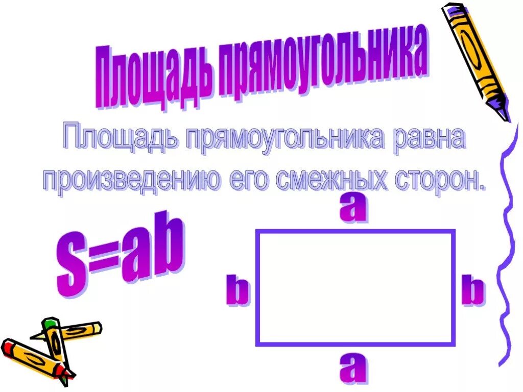 Площадь прямоугольника равна произведению. Площадь прямоугольника равна произведению его смежных сторон. Площадь прямоугольника равна произведению его сторон. Презентация на тему площади фигур. Площадь квадрата равна сумме его смежных сторон