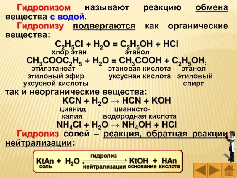 Вещества с которыми вступает в реакцию вода. Гидролиз органических соединений. вода с органическими веществами реакции. реакция гидролиза. реакции гидролиза органических соединений.