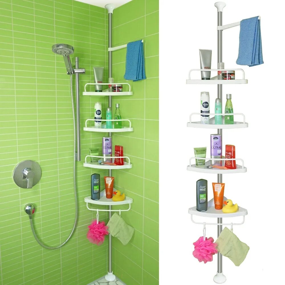 Cost less all the way Jadeshay 4 Shelves Bathroom Bathtub Shower Caddy Holder Co