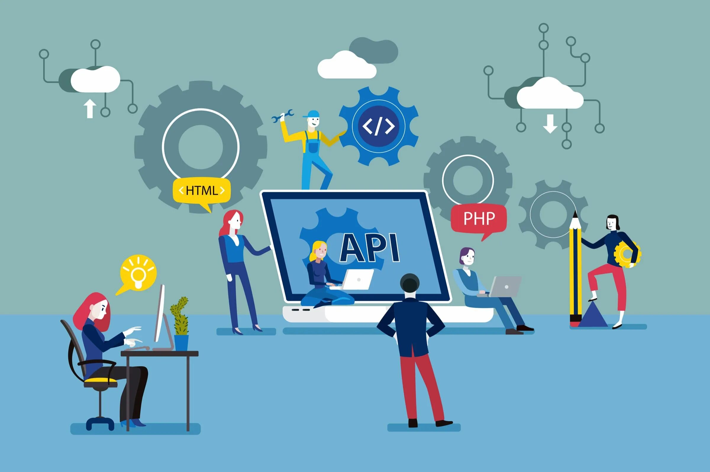 Программный интерфейс приложений api. Интеграция иллюстрация. технология api. api integration. интерфейс программирования приложений.