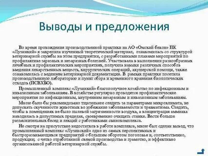 Рекомендация по итогам практики
