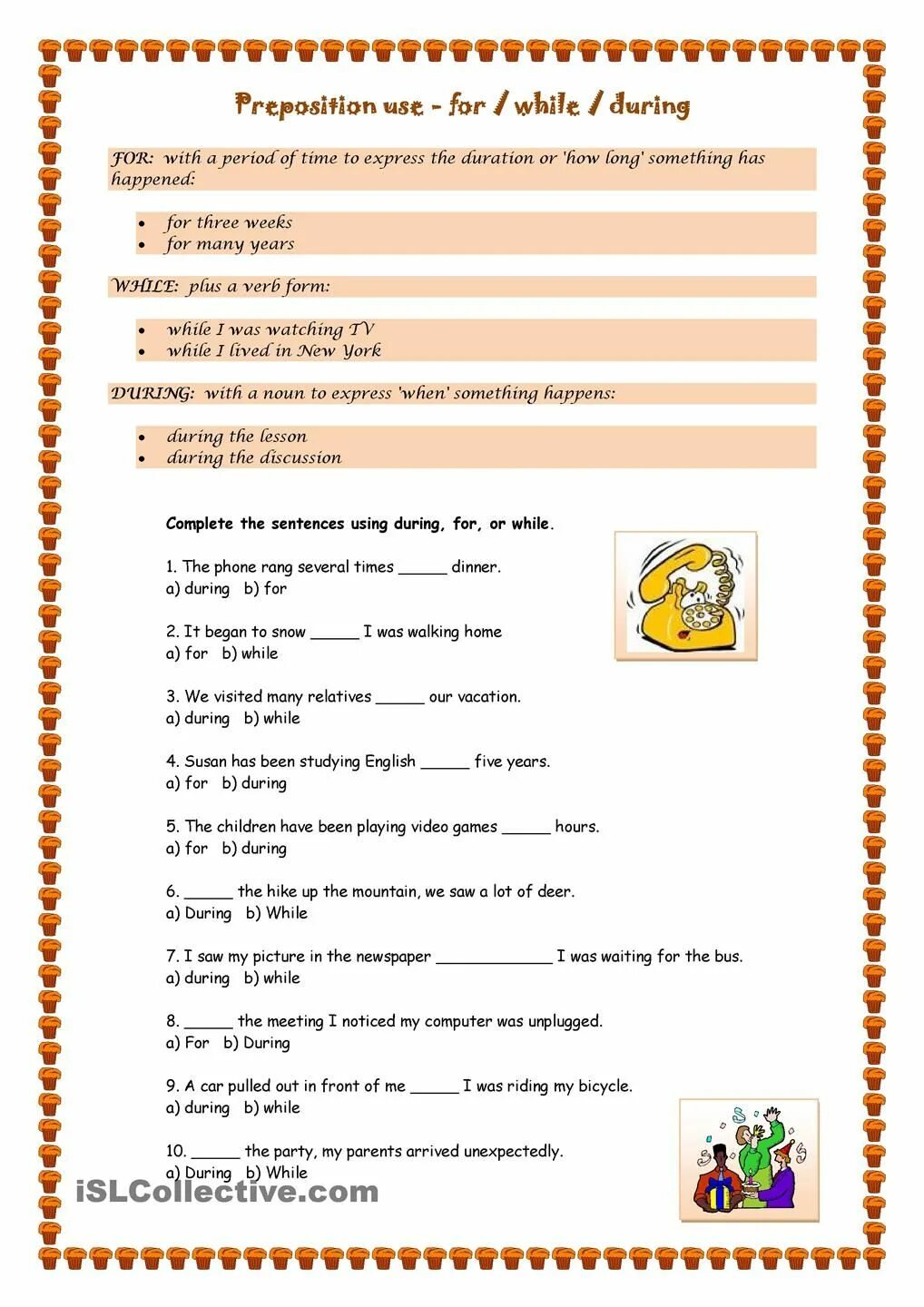 While grammar. During for while упражнения. since for during while упражнения. упражнения на предлоги for during while. for during while worksheet.