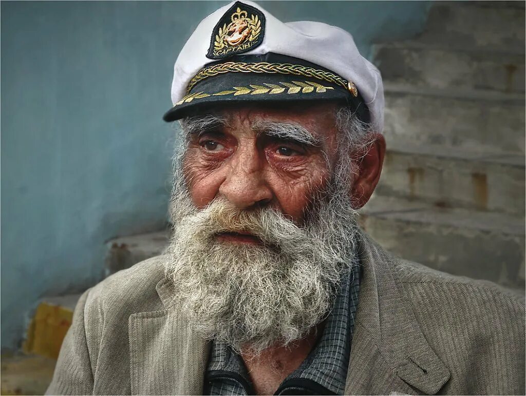 Портрет пожилого мужчины. Старый моряк. Старый Капитан. Дед Капитан. Дед ветров