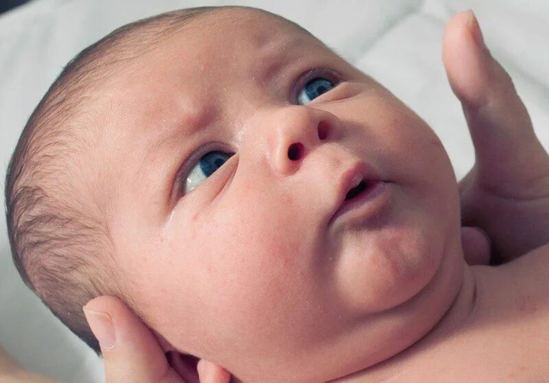 Птоз века у новорожденного. Визитка ньюборн фотографа. Новорожденный с голубыми глазами. Подбородок у новорожденных. Монголоидная внешность новорожденных.