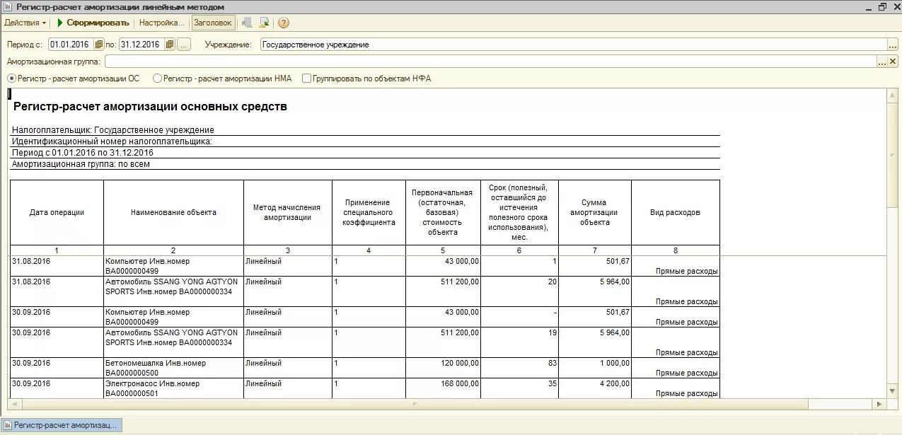 Журнал амортизации. Акт начисления амортизации основных средств. Учет начисления амортизации по основным средствам. Отчет по амортизации основных средств. Налоговый регистр расчет амортизации.