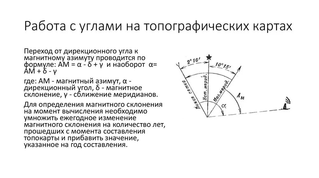 Магнитный Азимут и дирекционный угол. Измерение дирекционных углов на топографической карте. Азимут магнитный Азимут дирекционный угол. Переход от дирекционного угла к магнитному азимуту. Значение магнитного азимута