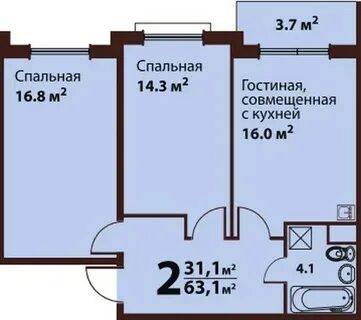 Двухкомнатные щербинка