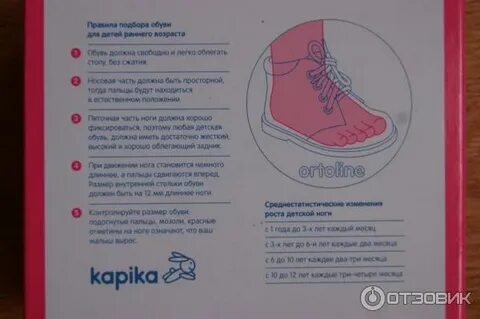 Капика размерная сетка