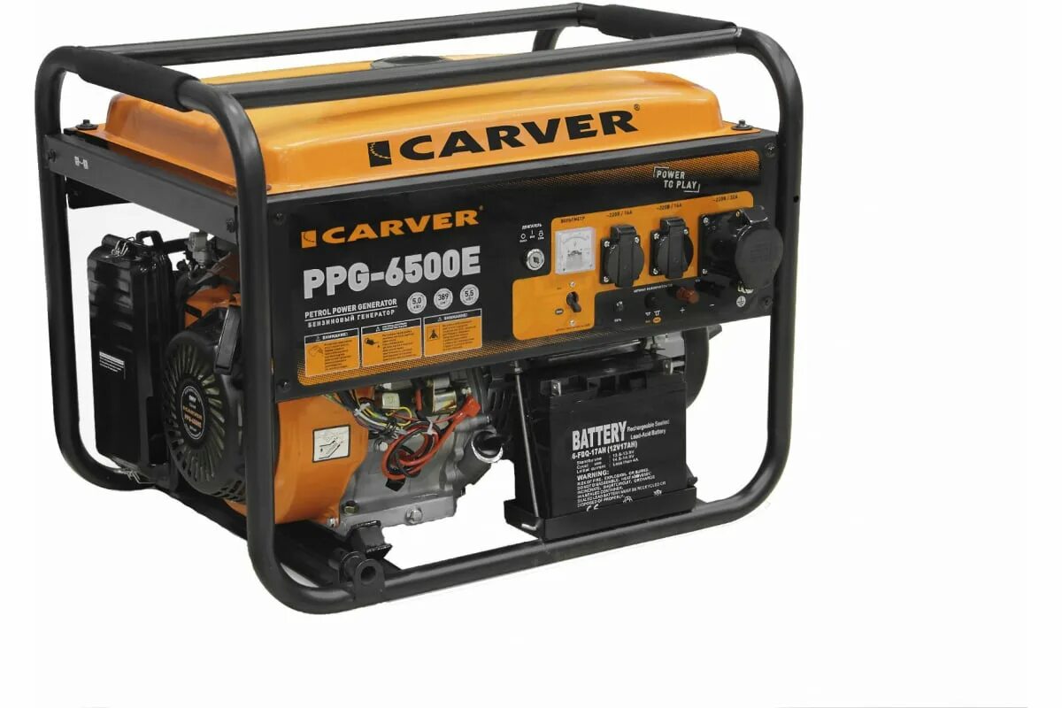 Генератор Carver PPG- 6500е. Генератор бензиновый Карвер 6500е. Генератор Carver PPG-6500 Builder. Генератор бенз. Carver PPG-6500 (lt-188f, 5,0/5,5квт, 220в, бак 25л, обмотка медь). Электрогенератор бензиновый купить квт