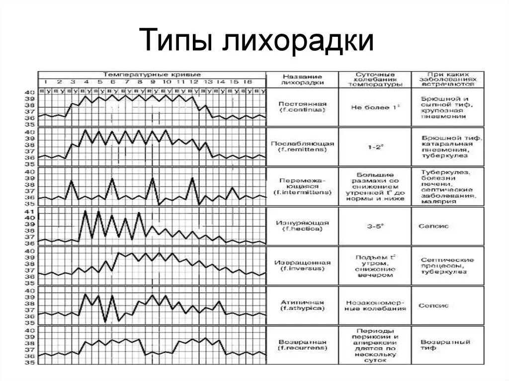 Лихорадка латынь. Тип лихорадки у больного. Лихорадка типы лихорадок. Типы лихорадок при инфекционных заболеваниях. Лихорадка классификация лихорадки.