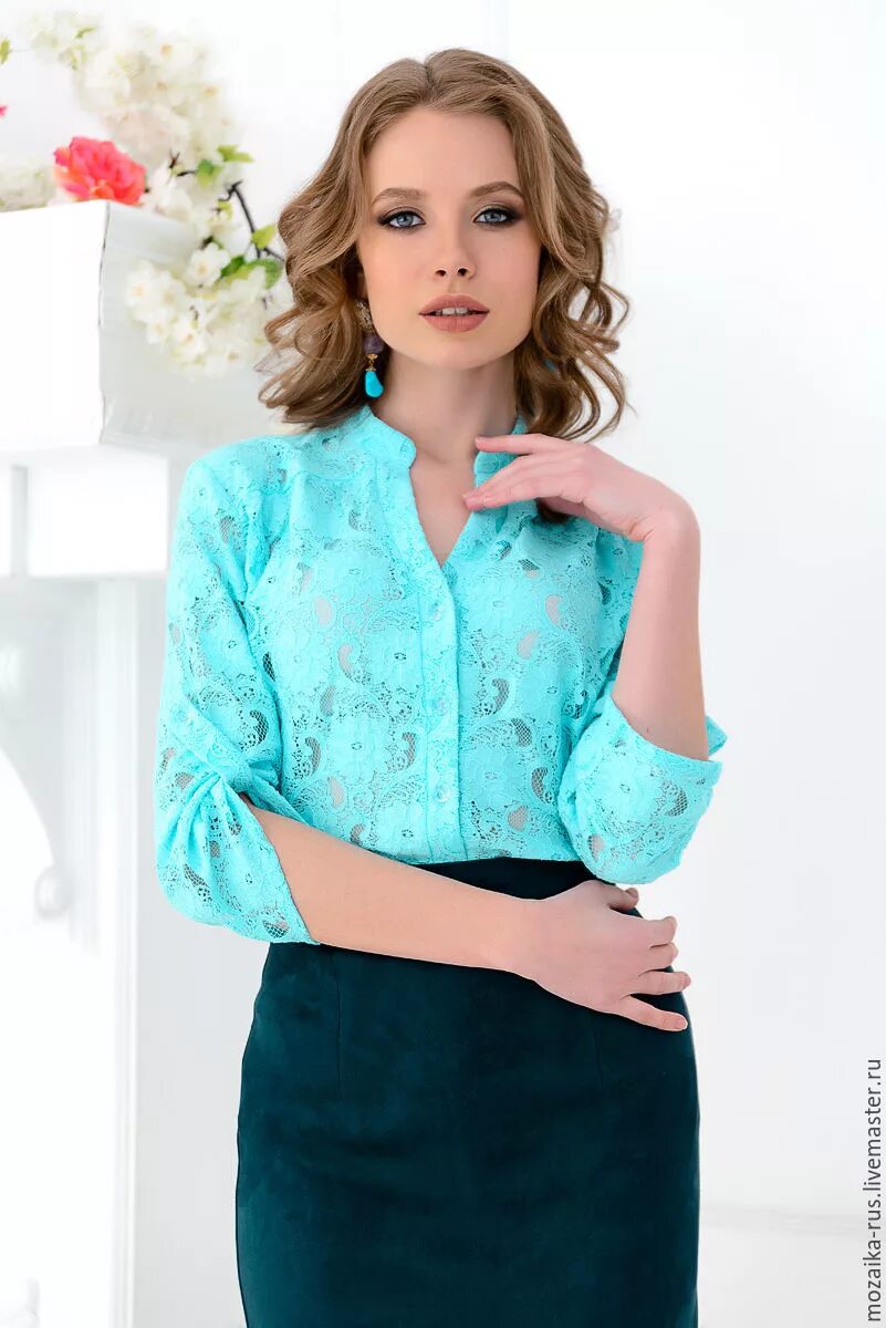 Блузка. Красивые блузки. Красивые блузки для женщин. Голубая блуза нарядная. Заказать блузку