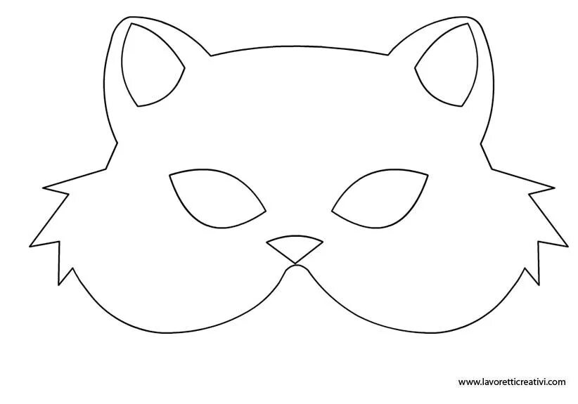 Как сделать из картона маску для квадробики. Маска кошки. Маска кошки трафарет. Макет маски. Бумажная маска кошки.