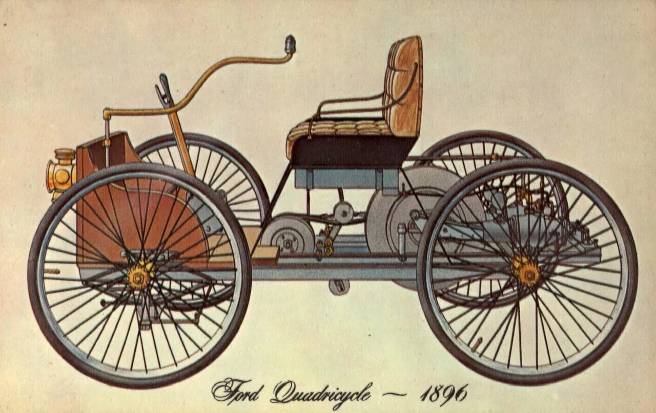 Ford Quadricycle 1896. Ford Quadricycle (1896) чертеж. Quadricycle by Henry Ford. Старинный транспорт. 1 средство передвижения