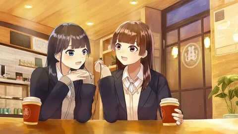 Anime Girl Drinking Coffee Wallpapers.