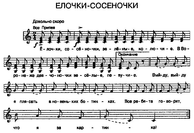 Елочки сосеночки Ноты. Частушки елочки сосеночки Ноты. Частушки в детском саду Ноты. Частушки про елочку. Через реченьку текст