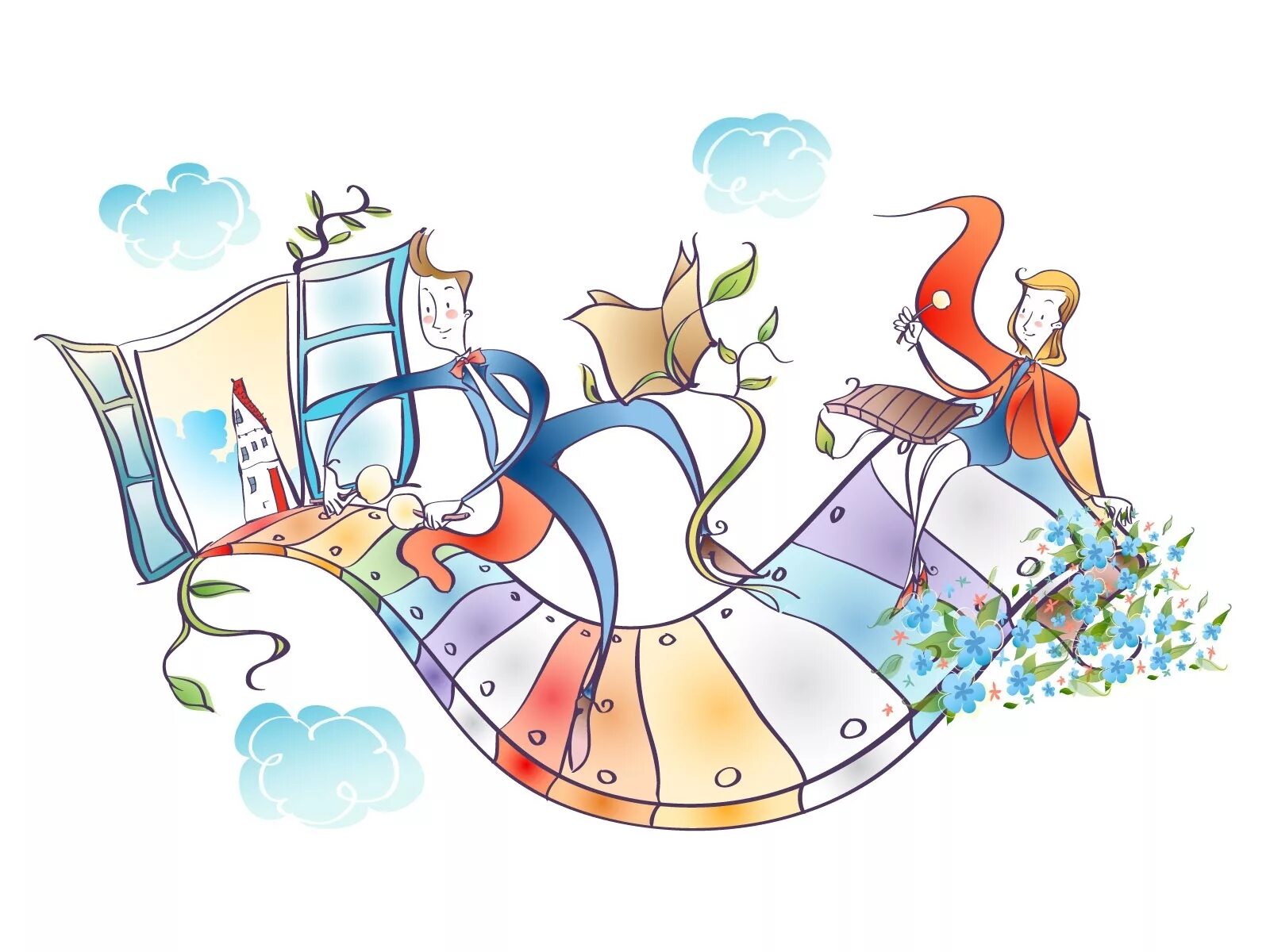 музыкальный фон. иллюстрации к произведениям. музыкальный город. музыкальная композиция сказка. музыкальный пейзаж.