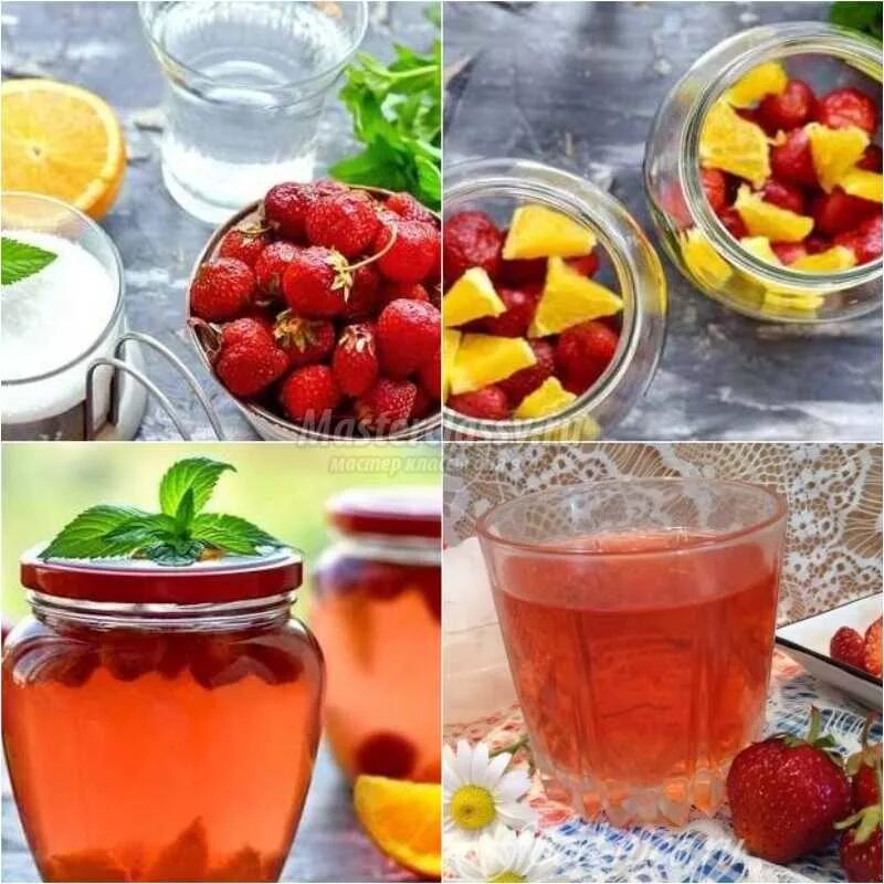 Компот с клубникой и мятой. Клубничный компот. Компот клубника с чем сочетается. Клубника с апельсином компот на зиму. Компот ассорти на зиму.