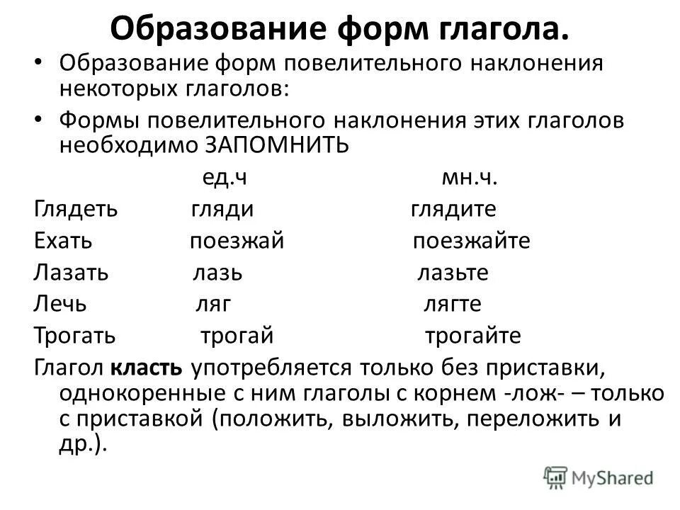 Найдите ошибки в образовании форм глаголов