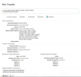 Transfer reference