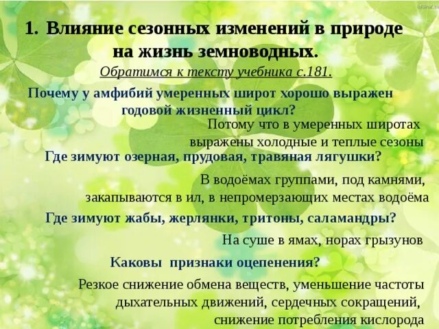 Годовой цикл жизни земноводных. Влияние сезонных изменений на жизнь земноводных. Сезонные изменения в жизни земноводных. Годовой жизненный цикл земноводных.