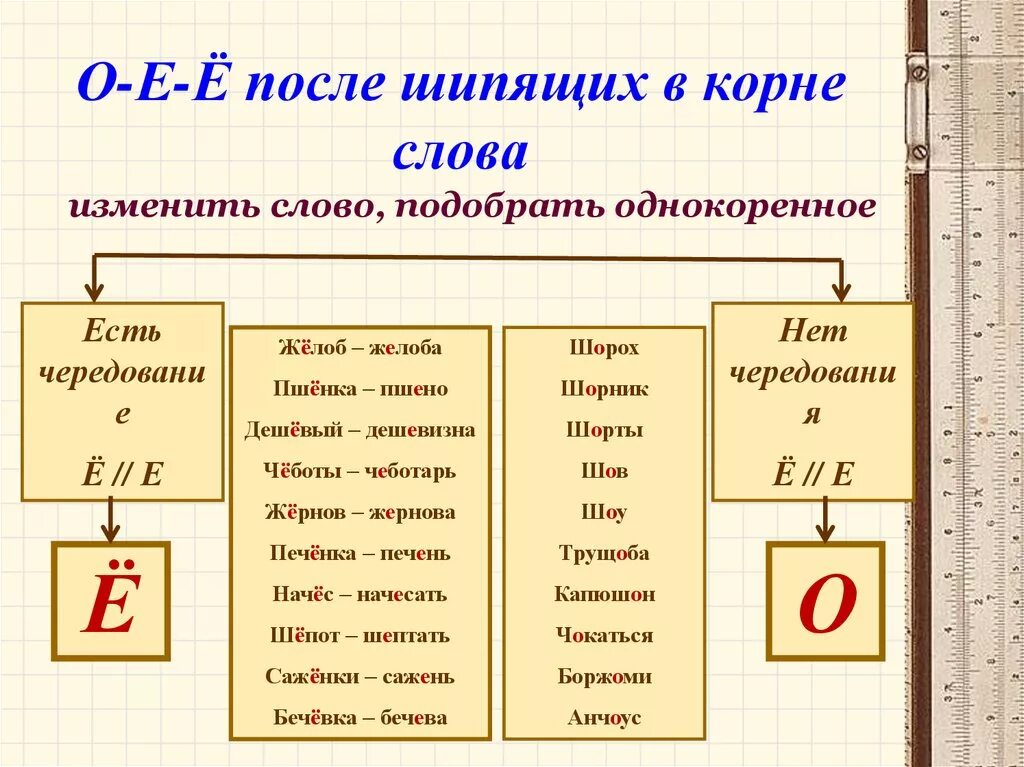 Правописание о е после шипящих тест. Буквы ё о после шипящих в корне слова правило. О Е Ё В корнях после шипящих. Написание о и ё после шипящих в корнях существительных. О-Ё после шипящих в корне примеры.