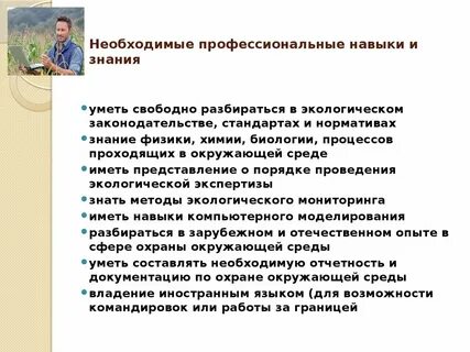 Характеристика профессиональных навыков