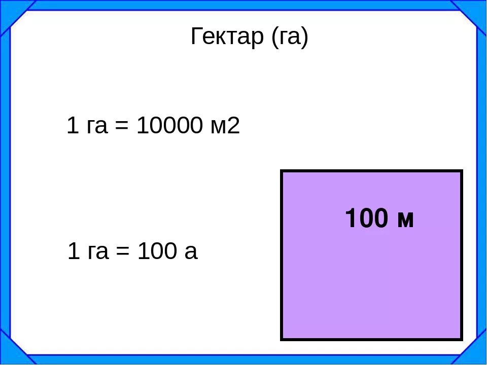 100 га в метрах