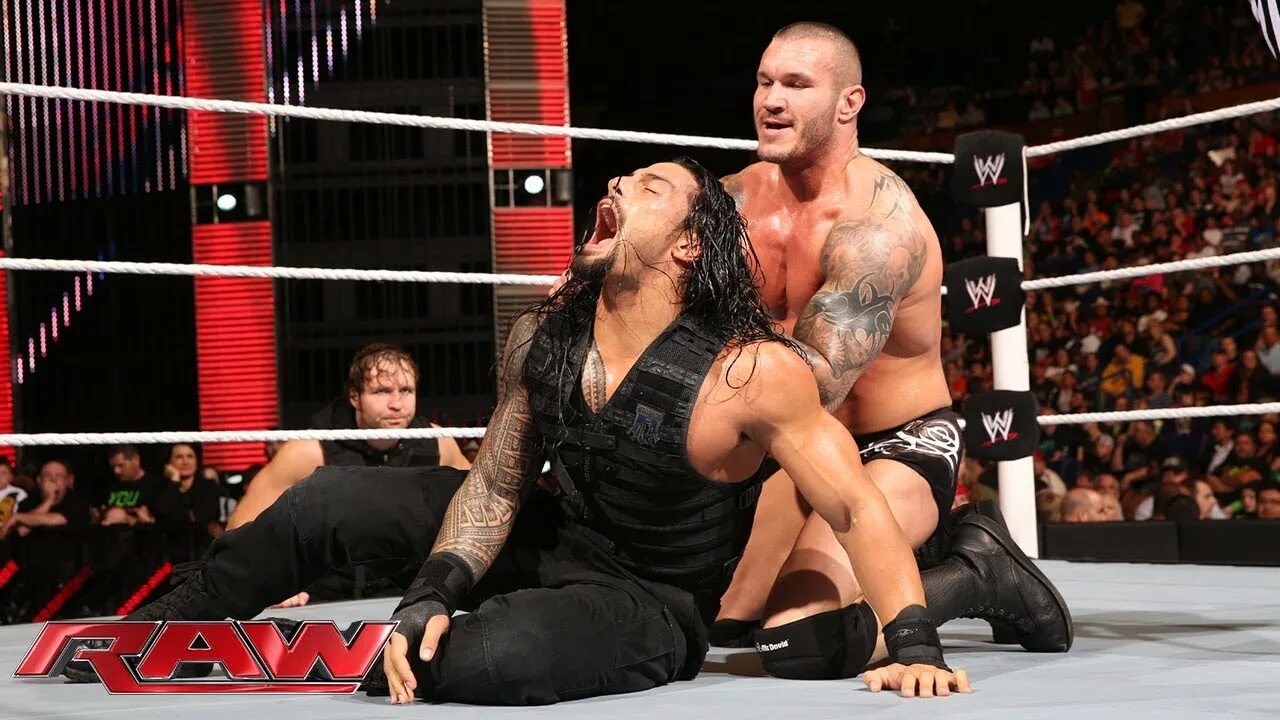 Randy Orton 2014. Randy Orton vs Roman Reigns. Randy Orton vs Seth Rollins. WWE Raw 2014.