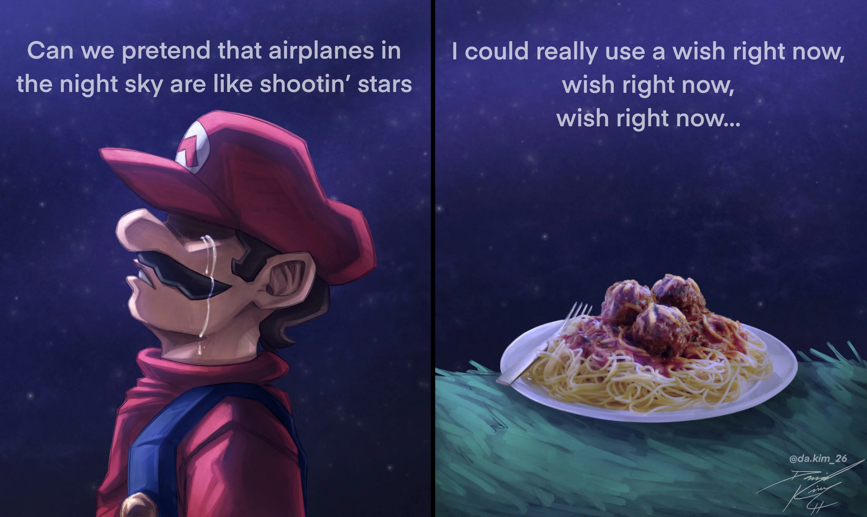 Wish me now. Can we Pretend that Airplanes. MORDETWI Fan Art. I could really use a Wish right Now. Can we Pretend that Airplanes in the Night Sky.