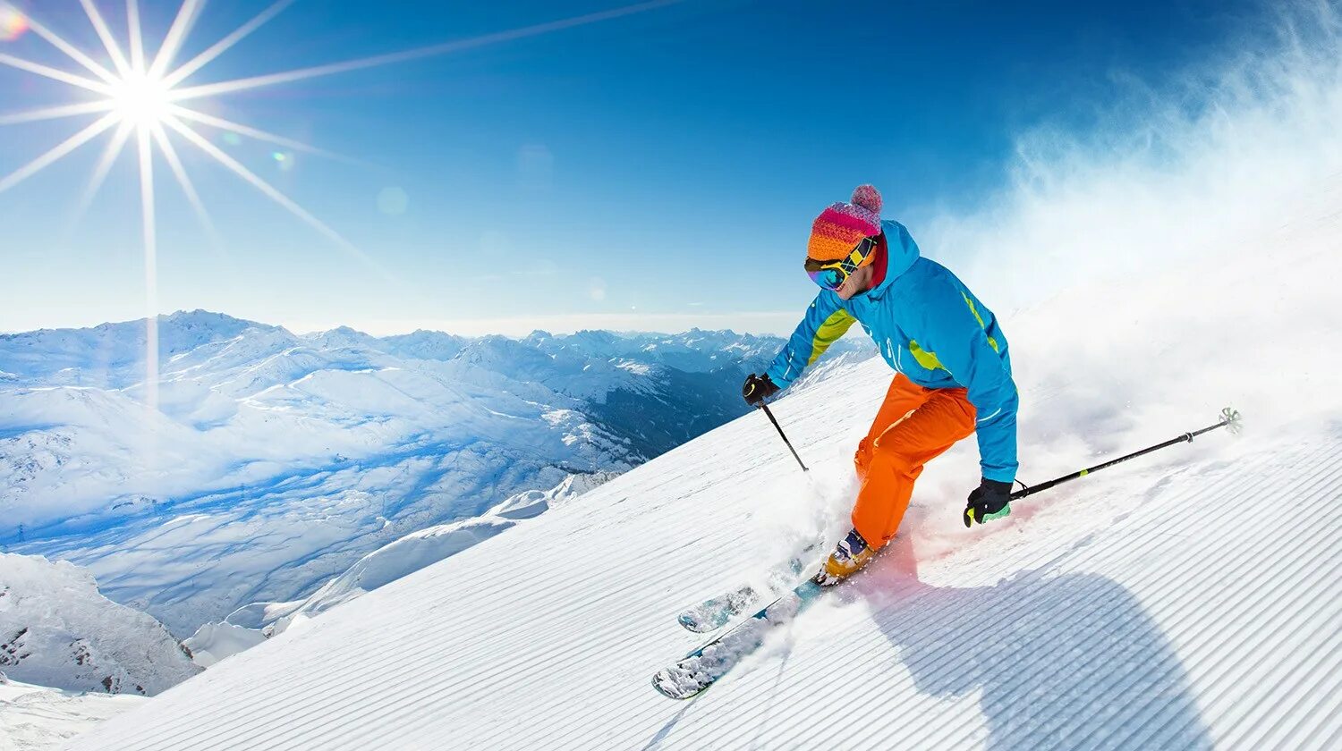 Ski on go. Горнолыжник летом. go skiing.