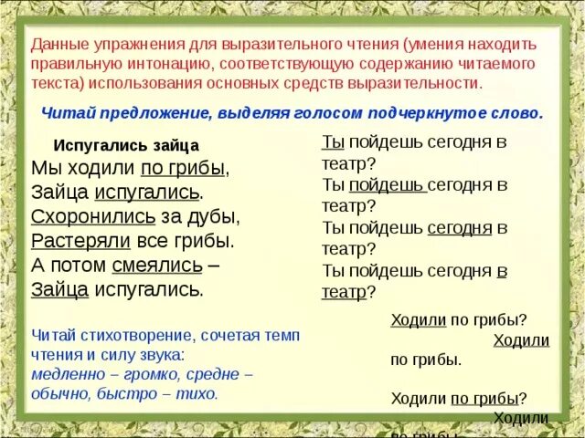 Упражнения на выразительность чтения. Упражнения для развития выразительности чтения. Упражнения для выразительного чтения стихотворения. Упражнения для выразительного чтения в начальных классах.