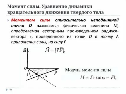 Динамика вращательного движения момент силы