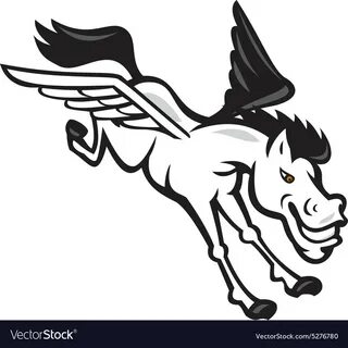 Pegasus flying horse cartoon vector image on VectorStock.