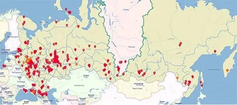 Охваченные территории россией
