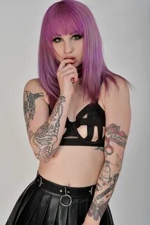 People 3712x5568 Val Steele women pornstar model alt girls purple hair long...